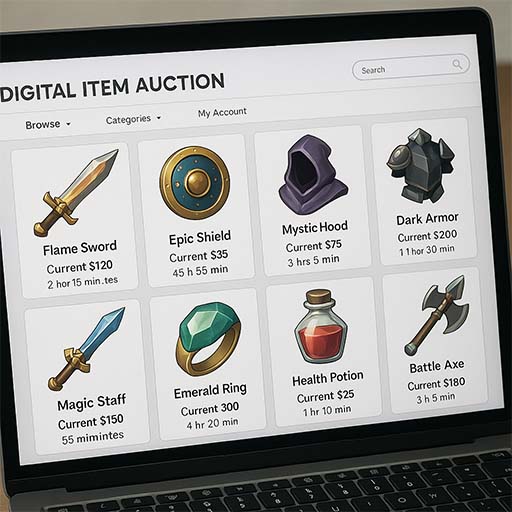 デジタル商品オークションサイト開発